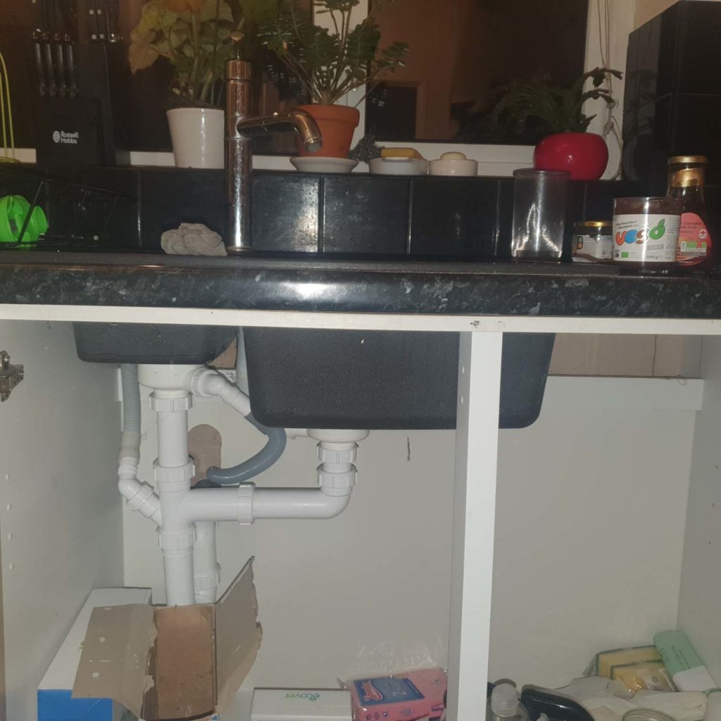 Plumber Henleaze exposed kitchen sink plumbing underneath